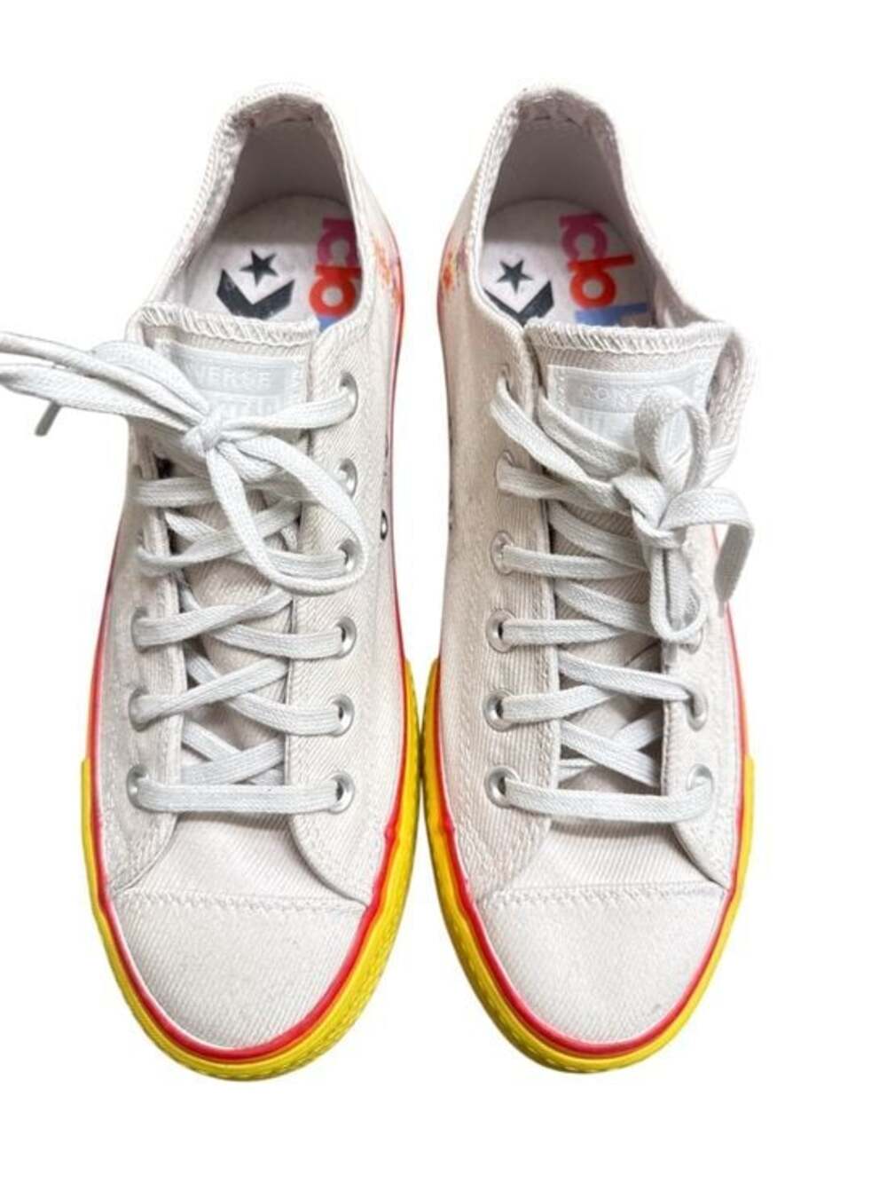 COVERSE CHUCK TAYLOR ALL STAR LIFT LOW RAINBOW SNEAKERS NWOT Sz. 8.5 - Picture 2 of 7
